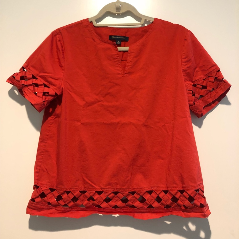 Brooks Brothers Coral Red Top